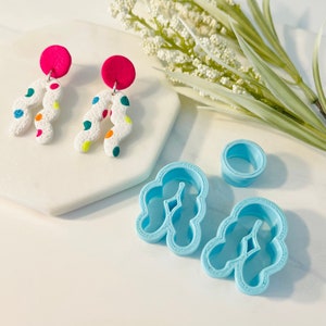 Small Squiggle Arch Shape, U Shape Clay Cutter, Circle Stud, Clay Mold Set, Abstract Shape, Cookie Cutter, 3D Polymer Clay Cutter Set