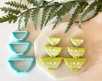 Set di stampi per argilla Pyrex vintage: orecchini retrò in argilla polimerica