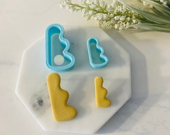 Squiggle Stair Polymer Clay Cutter Set: Abstract Boho Stud Molds