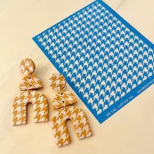 Hahnentritt Siebdruck Schablone: Polymer Clay Art 13 x 10 cm