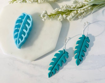 Leaf with Imprint Clay Cutter, Organic Shape, Cookie Cutter, Plant Shape, Feather Shape, Minimalist Clay Cutter, 3D Polymer Clay Cutter Set