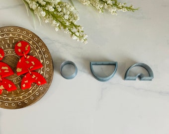 Polymer Clay Cutter Set: Rainbow, Moon, Circle Shapes