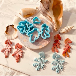 Coral Clay Cutter Set: Polymer Clay Earring Molds
