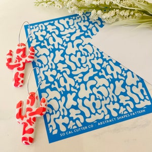 Clay Silk Screen Stencil, Abstract Pattern, Clay Stencil and Squeegee, Cow Pattern, Polymer Clay, Art Supplies
