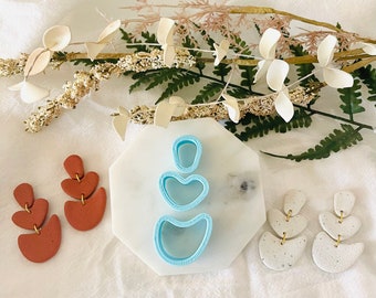 Stone Shape, Abstract Shape Cutter, Pebble Shape, Stacked Stone, Boho, Cookie Cutter, Pendant Shape, Clay Mold, 3D Polymer Clay Cutter Set