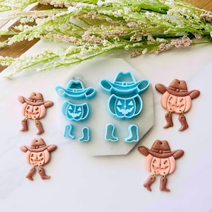 Cowboy Pumpkin Cutter Set: Polymer Clay Earrings, Cookie Cutters