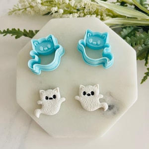 Cat Ghost Clay Cutters: Halloween Earring Set