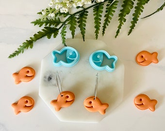 Goldfish Shape Shape Cutters, Clay Cutters, Fish Silhouette, Goldfish with Smile, Polymer Clay Stud, Cookie Cutter, Polymer Clay Cutter Set