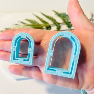 Arch with Outline, Polymer Clay Stamp, Flower Stamp, Small and Large Arch Window Shape, Minimalist Clay Cutter, 3D Polymer Clay Cutter Set image 6