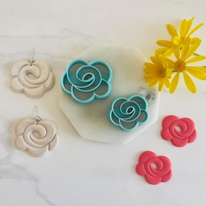 Rose Flower Shape Clay Cutter, Donut Cutter, Rose, Flower Stamp, Cookie Cutter, Flower Shape, Clay Cutter, 3D Polymer Clay Cutter Set