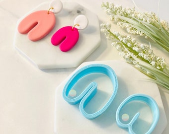 Abstract Rounded U Shape Clay Cutters, Arch Shape Pendant, Cookie Cutter, Minimalist Clay Cutter, 3D Polymer Clay Cutter Set