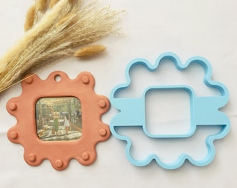 Scalloped Photo Frame Clay Cutter, Wavy Picture Frame, Polymer & Air Dry Clay