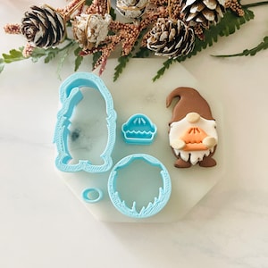 Fall Gnome Clay Cutter Set: Thanksgiving Cookie & Polymer Clay Mold