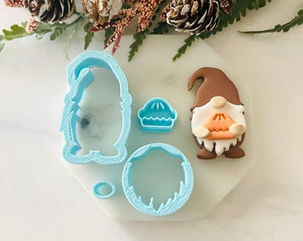 Clay Cutter Set, Fall Gnome, Gnome Cutter, Fall Cutter Set, Clay Mold Set, Thanksgiving Cookie Cutter, Polymer Clay Cutter Set