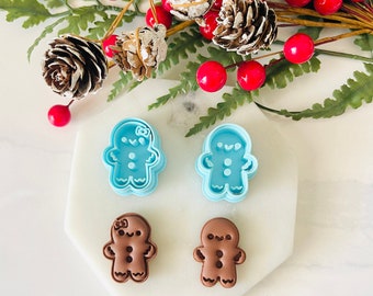 Gingerbread People, Gingerbread Shape, Gingerbread Man, Kawaii Style, Clay Mold Set, Stud Clay Cutter, Christmas, Polymer Clay Cutter