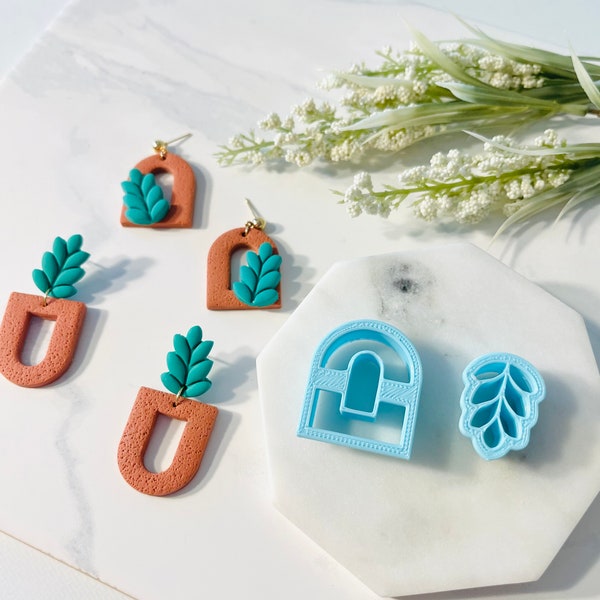 Polymer Clay Cutter, Small Arch and Leaf Set, Donut Clay Cutter, Window Shape, Clay Mold, Minimalist Clay Cutter, Polymer Clay Cutter Set