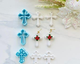 Cross Pendant Clay Cutter Set – 1.6" Polymer Clay Jewelry