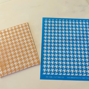 Clay Silk Screen Stencil, Houndstooth Pattern, Clay Stencil and Squeegee, Textile Pattern, Polymer Clay, Art Supplies 画像 6