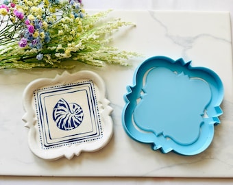 Scalloped Trinket Dish Cutter & Mold Set | 5 Inch Clay Dish Cutter |Dish Mold | Ceramic Trinket Tray Template | Clay Dish Tool