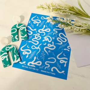 Clay Silk Screen Stencil, Snake Pattern, Clay Stencil and Squeegee, Celestial Pattern, Polymer Clay, Art Supplies