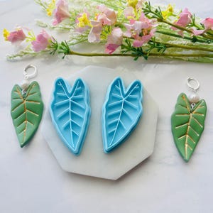 Embossed Philodendron Leaf Clay Cutter Set: Polymer Clay Earrings