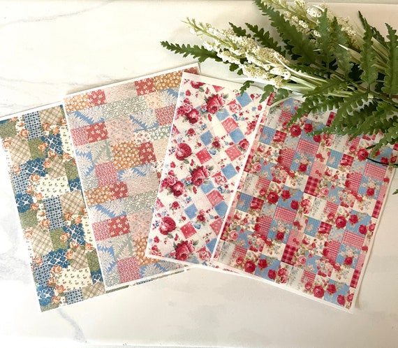 Patchwork Quilt Pattern Clay Transfer Paper: Shabby Chic Polymer Clay Supplies