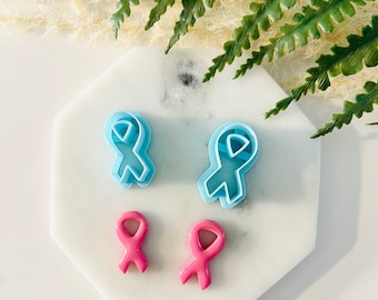 Awareness Ribbon Clay Cutters, Stud & Dangle Size Set