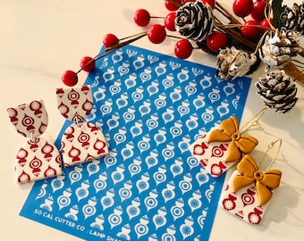 Christmas Ornament Clay Silk Screen Stencil: Polymer Clay Art