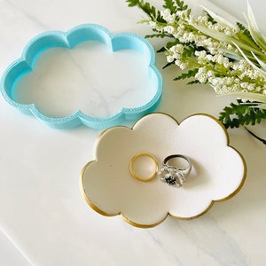 Cloud Shape Trinket Dish Cutter, Cloud Cutter, Cloud shape, Scalloped Cutter , Coaster Cutter, Cookie Cutter, 3D Polymer Clay Cutter
