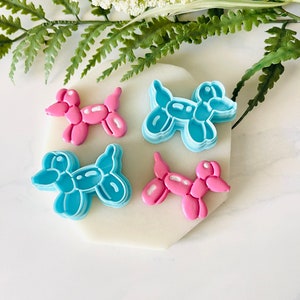 Balloon Dog Clay Cutter Set, Balloon Shape Clay Cutters, Dog Shape, Mirrored Set, Clay Stud, Polymer Clay Cutter Set, Art Supplies