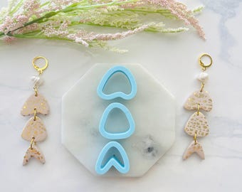 Abstract Fish Clay Cutter Set, Polymer Clay Stud Earring Cutters