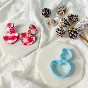 Heart Shape Clay Cutter Set: Polymer Clay Stud, Dangle Earring