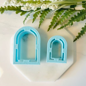 Arch with Outline, Polymer Clay Stamp, Flower Stamp, Small and Large Arch Window Shape, Minimalist Clay Cutter, 3D Polymer Clay Cutter Set Small & Larch Arch