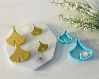 Ginkgo Leaf Clay Cutter Set: Polymer Clay Mold, Spring Summer Earrings