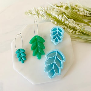 Polymer Clay Cutter, Leaf Pendant with Imprint, Clay Cutter Set, Small and Large Leaf Set, Clay Mold, Plant Shape,Polymer Clay Cutter Set