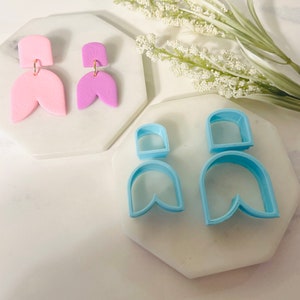 Tulip Arch Polymer Clay Cutters: Minimalist Earring Pendant Set