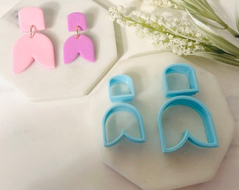 Tulip Arch Polymer Clay Cutters: Minimalist Earring Pendant Set