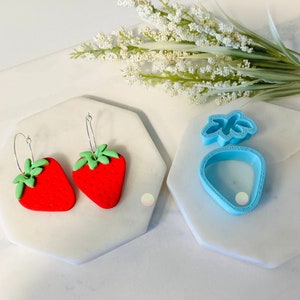 Strawberry, Clay Cutter, Strawberry Shape, Leaf Shape, Leaf Cutter, Fruit Shape, Clay Mold, 3D Polymer Clay Cutter Set