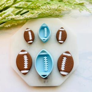 Debossed Football Clay Cutter Set: Sports Polymer Clay Studs, Art Supplies