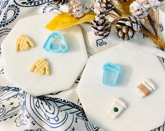 Sweater & Coffee Cup Clay Cutters: Stud Earring Set