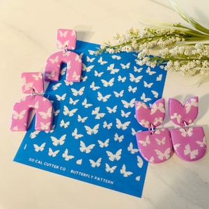 Butterfly Pattern Silk Screen Stencil for Polymer Clay