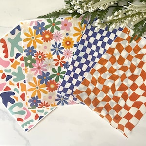 Carta da trasferimento in argilla, set di motivi audaci, set di carta da trasferimento Matisse Shapes & Flowers, retrò, anni '70, groovy, boho, argilla polimerica, forniture artistiche