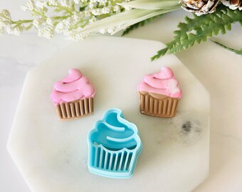 Cupcake Polymer Clay Cutter: Embossing Mold, Earring DIY (1 inch)