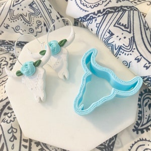 Cow Skull, Clay Cutter, Skeleton Silhouette, Steer Shape, South Western, Aztec, Bohemian, Clay Mold, 3D Clay Cutter Set