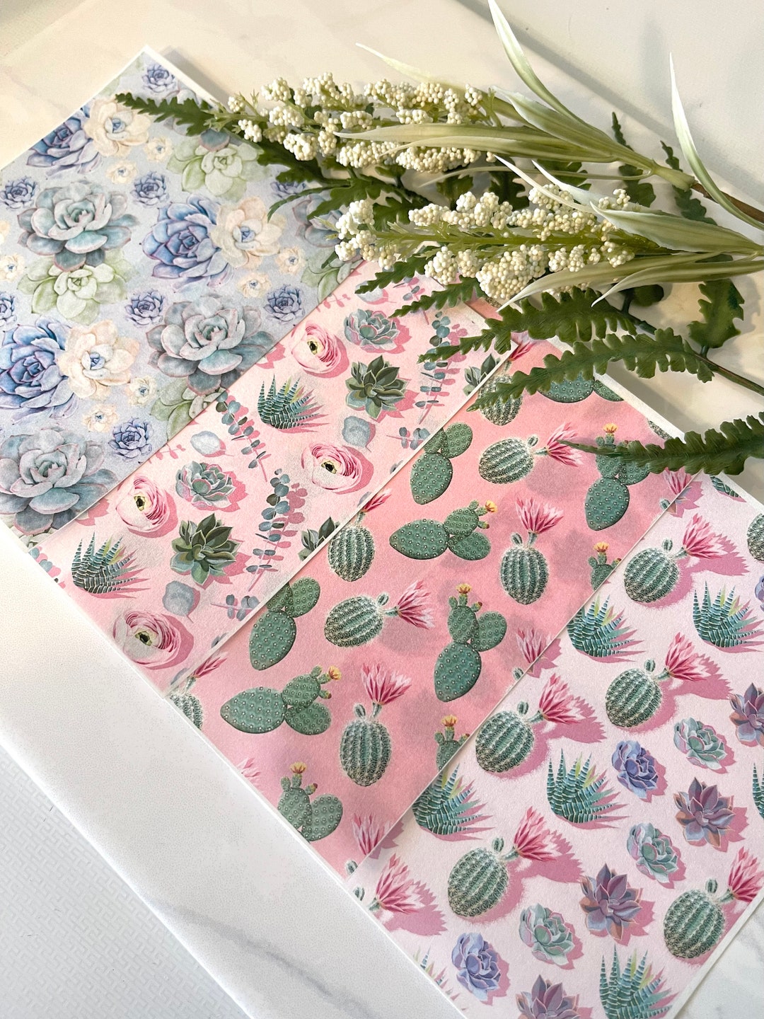 Clay Transfer Paper, Cactus & Succulents , Desert Plants Transfer Paper
