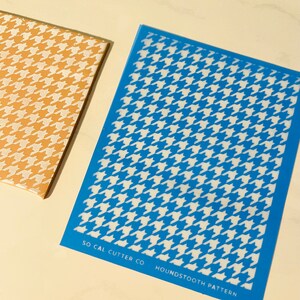 Clay Silk Screen Stencil, Houndstooth Pattern, Clay Stencil and Squeegee, Textile Pattern, Polymer Clay, Art Supplies Silk Screen