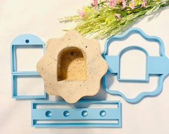 Wall Niche Clay Cutter Set | DIY Wall Sconce Cutter | Air Dry Clay Candle Holder Template | Altar Decor | Ceramic Clay Cutter Set