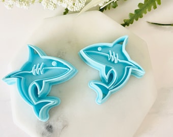 Shark Clay Cutter, Shark Shape Pendant, Cookie Cutter, Animal Shape, Under the Sea Clay Cutter, 3D Polymer Clay Cutter Set