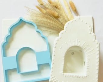 Wall Niche Clay Cutter Set | Arch Wall Frame | Air Dry Clay Candle Holder Template | Altar Decor | Ceramic Clay Cutter Set