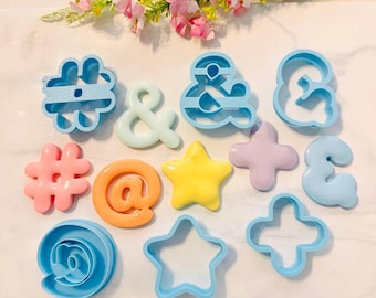 Bubble Symbol Clay Cutters | Bubble Letter Symbol Set | Ampersand, Star, Hashtag, Plus, @ Symbol | DIY Sign Cutter